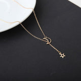 Fashion Moon Star Pendant Choker Necklace